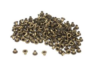 QUARKZMAN 200Pz Occhielli in Metallo Foro 2mm Occhielli per Teloni Piccolo Occhiello per Scarpe Vestiti Cintura Tessuto Borsa Fai da Te Progetto, Bronzo