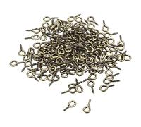QUARKZMAN 200pz Piccoli Perni con Occhiello Vite Mini Ganci con Viti Autofilettanti 5x10x1.2mm per Gioielli Artigianato Fai da te Tonalità Bronzo