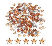 QUARKZMAN 200Pz Strass Acrilici a Forma di Stella 6x6mm Strass Adesivi Stella Termoadesivi per Gioielli Creazioni Artigianali Pittura del Viso Gioielli da Costume, Arancione