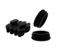 QUARKZMAN 20mmx40mm Ovale Forma Plastica Tappi x 20pz Plastica Fine Cappucci Inserisci per Metallo Tubi, Recinzione, Scorrimento Inserimento, Tubo Palo, Sedie e Mobili, [Nero]