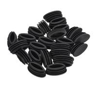 QUARKZMAN 20mmx40mm Ovale Forma Plastica Tappi x 40pz Plastica Estremità Cappucci Inserto per Metallo Tubi, Recinzione, Inserto Scorrevole, Tubo Palo, Sedie e Mobili, [Nero]