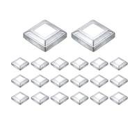 QUARKZMAN 20Pcs Copri Base Palo, 3.25"x3.25" (Dimensione Interna 1.6"x1.6") Copri Paletto Stile Integrale In Metallo, Rivestimento Per Colonne Portico Per Recinzione Paletti Ponte, Argento