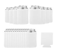 QUARKZMAN 20Pcs Copri Birra Per Lattine, Coperture Termiche Per Bevute In Neoprene Svuotabili E Riutilizzabili Per Bottiglie Da 10oz Seltzer Matrimoni Spiaggia Picnic Party, Bianco