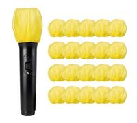 QUARKZMAN 20Pcs Copri Microfono Monouso, Tessuto Non Tessuto Classico Retro Copri Microfono DinAmici Vocale Per KTV, Sala Di Registrazione, Spettacoli Dal Originale, Giallo