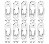 QUARKZMAN 20Pcs Ganci A Tasca Per Cornici, 42x16mm Ganci Metallici Resistente Piastre A Tasca Con Viti Per Specchi, Quadri E Cornici, Argento