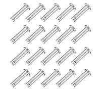 QUARKZMAN 20Pcs M6 x 25mm Perno a Forcella a Singolo Foro Perni | Acciaio Inossidabile 304, a Testa Piatta, per Aggancio Rimorchio, Installazione Mobili, Attrezzature Industriali