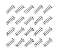 QUARKZMAN 20Pcs M8 x 25mm Perno a Forcella con Foro Singolo, Perni a Testa Piatta in Acciaio Inossidabile 304 per Aggancio Rimorchio, Installazione Mobili, Attrezzature Industriali