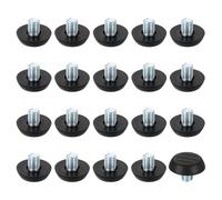 QUARKZMAN 20Pcs Piedini Regolabili per Mobili con Filettatura M8, 23x10mm Piedini Livellatori Regolabili per Sedie Tavoli Gambe Mobili, Nero