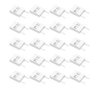 QUARKZMAN 20Pcs Resistenze Ceramiche 5W 0.1 Ohm 5% Tolleranza Avvolte Non Induttive Cemento Resistenza Di Potenza, Filo Fisso Fiamma Calore Umidità Per Circuito Stampato Adattatori, Bianco