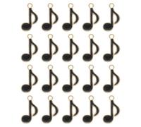 QUARKZMAN 20Pcs Smalto Charm Musicale, 19 x 12mm Charm Note Musicale Metallo Bulk Lega Simboli Pendenti per Bracciale Orecchino Collana Portachiavi DIY, Nero
