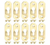 QUARKZMAN 20Pcs Supporti A Forma Di Tacca Per Cornici, 37x14mm Supporti In Metallo Resistente Con Viti Per Specchi, Quadri E Cornici, Oro