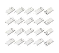 QUARKZMAN 20Pcs USB2.0 Tipo A Femmina Presa Connettore Jack Porta 4Pin DIP 180 Gradi Adattatore Riparazione Sostituzione Per Circuiti Stampati PCB Dispositivi Digitali(Bianco 1.1"L)