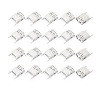 QUARKZMAN 20Pcs USB2.0 Type A Femmina Presa Connettore Jack Porta 4Pin DIP 180 Gradi Riparazione Sostituzione Adattatore Per Circuiti Stampati PCB Dispositivi Digitali(Bianco 0.79"L)