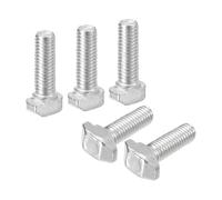 QUARKZMAN 20pz Bulloni a T-Slot, M5 x 16mm Bullone Testa a Martello Vite a T Perno per Profilo Alluminio a T Serie 2020, Acciaio Carbonio Nichelato, Argento
