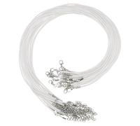 QUARKZMAN 20pz Cordino per Collana Cerato Bulk Bianco 2mm Dia 18" Cordino per Collana con Chiusura a Catena per Pendenti Braccialetti Forniture Creazione Gioielli Accessori