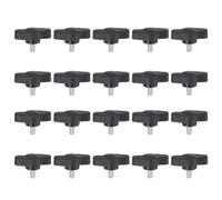 QUARKZMAN 20pz T Ala Pomelli Viti M4x6mm Standard Maschio Filettatura Plastica T Manopole Maniglie Mano Ostacola Manopole Impugnatura Vite Nero