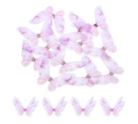 QUARKZMAN 20Pz Toppe Applicazioni Farfalla Tulle Trasparente, Appliques 3D con Due Strati da 50mm con Strass per Matrimoni, Feste, Decorazioni Domestiche e Abiti DIY, Viola Chiaro