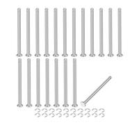 QUARKZMAN 20Set M3x45mm Perno Posizionamento Cilindrico Elastico Albero Acciaio Inossidabile 304, Perno Posizione Cilindro Cerniera Scanalato Testa Piatta con Ring Fissaggio Clip E, Argento