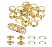 QUARKZMAN 20Set Occhielli per Teloni con Rondelle 12mm Occhiello Strumento Metallici color Rame per Tende in Tessuti Cinture in Pelle Scarpe Borse DIY, Oro (Perforatrice Non Inclusa)