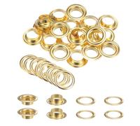 QUARKZMAN 20Set Occhielli per Teloni con Rondelle 14mm Occhiello Strumento Metallici color Rame per Tende in Tessuti Cinture in Pelle Scarpe Borse DIY, Oro (Perforatrice Non Inclusa)