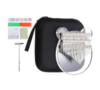 QUARKZMAN 21 Tasti Pollice Pianoforte,Trasparente Orso Portatile Dito Piano con Trasporto Scatola Musicale Nota Adesivi Elaborazione Martello Pulizia Panno Regali