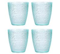 QUARKZMAN 220ml Bicchieri Bere Acrilico 4pz Bicchieri Riutilizzabili Plastica Bevande Acqua Infrangibili Tazze Impilabili & Lavabili Lavastoviglie per Casa Esterni Ristorante Azzurro