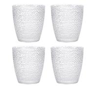 QUARKZMAN 220ml Bicchieri Bere Acrilico, 4pz Bicchieri Riutilizzabili Plastica Bicchieri Acqua Infrangibili Impilabili & Lavabili Lavastoviglie per Casa Esterni Ristorante, Trasparente