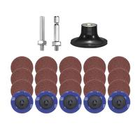 QUARKZMAN 23 Pezzi Set Dischi Sostituzione Rapida 2" Dischi Levigatura A Blocco Con Supporto 1/4" 60 Grana Dischi Condizionamento Superficie Per Rimozione Ruggine E Lucidatura