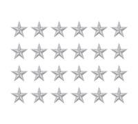 QUARKZMAN 24 Pezze Toppe A Stella 5 Stelle Ferro Da Stiro, Toppe Ricamate Argento Applicazioni Decorazioni 1.1 Pollici Di Riparazione Per DIY Abbigliamento Artigianato Zaino Vestiti