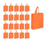QUARKZMAN 24 Pezzi Borse Shopping Non Tessute Riutilizzabili E Piegevoli Con Manici Per Matrimonio Spiaggia Party liceo Alimentari 11.8 X 15 Pollici Arancione