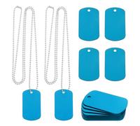 QUARKZMAN 24 Pezzi Targhette Rettangolari In Alluminio 50 X 30 X 1mm Targhe Vuote Per Incisione E Stampa Etichette Metalliche Con Catene Per Strumenti DIY Per Gioielli Incisi.