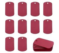 QUARKZMAN 24 Pezzi Targhette Rettangolari In Alluminio Vuote 50 x 30 x 1mm Lamiere Vuote Per Incisione E Stampa Etichette Metalliche Per Strumenti Fai Da Te Per Gioielli Rosse