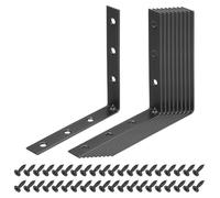 QUARKZMAN 24 Set L Angolo Staffa Angolare Giunto Metallico Staffe Angolo Retto Fermo Con Viti Per Scaffali Legno Nero 3.94"x0.59"x3.94"
