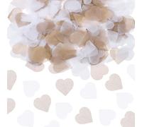 QUARKZMAN 2400 Pezzi 1 Pollici Cuori Carta Coriandoli Coriandoli Carta per Festa Palloncino Matrimonio Decorazioni Tavolo San Valentino, Champagne