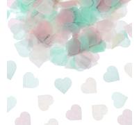 QUARKZMAN 2400 Pezzi 1 Pollici Cuori Carta Coriandoli Coriandoli Carta per Festa Palloncino Matrimonio Decorazioni Tavolo San Valentino, Rosa Verde