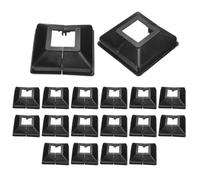 QUARKZMAN 24Pcs Copertura Base Palo, 3.5"x3.25" (Dimensione Interna 1.25"x1.25") PVC Stile Split Gonna Palo, Rivestimento Colonna Portico Per Recinzione Ponte Ringhiera Cavo Ringhiere, Nero