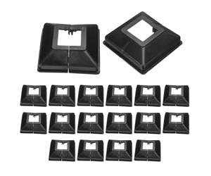 QUARKZMAN 24Pcs Copertura Base Palo, 3.5"x3.25" (Dimensione Interna 1.25"x1.25") PVC Stile Split Gonna Palo, Rivestimento Colonna Portico Per Recinzione Ponte Ringhiera Cavo Ringhiere, Nero