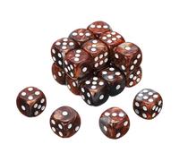 QUARKZMAN 24Pcs Dadi Standard Colorati a 6 Facce, 16mm Acrilico D6 Mini Set Dadi Policentrici con Motivo Perlato e Colori Bicolori per Giochi da Tavolo, Grigio/Arancio, Puntini Bianchi