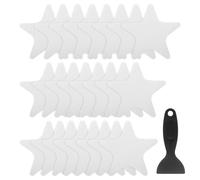 QUARKZMAN 24pz Adesivi Antiscivolo Vasca Bagno Pavimento Doccia 4,1" Nastro Adesivo Antiscivolo Decalcomanie in Stile Stella con Raschietto per Bagno Cucina Gradini Vasca Bagno, Bianco