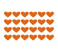 QUARKZMAN 24Pz Toppe Termoadesive a Forma di Cuore, Mini Toppe Adesive per Tessuti a Forma di Cuore per DIY Artigianato Zaini Borse Cappello Vestiti, 25mm Arancione