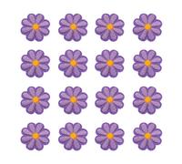 QUARKZMAN 24pz Toppe Termoadesive Forma Fiore, Applique Ricamata Cucire Applicazioni all'Uncinetto a Mano 42mm Toppe Ricamate Fiori per Cucito Abiti Fai Da Te Scarpe Confezione Regalo, Viola