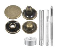 QUARKZMAN 24Set Bottoni Automatici a Pressione in Pelle, 15mm Dia 2.72" Lungo in Ottone con 4 Strumenti Installazione Inclusi Metallo da Cucire per Borse Cappotti Barche Tela, Bronzo