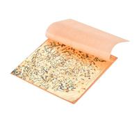 QUARKZMAN 25 Fogli d'oro 14cm x 14cm Fogli di Lamina d'oro Finta Variegata Libretto con Motivo per Artigianato, Cornici, Unghie E Decorazione Artigianale Fai da Te, Gypsophila Oro