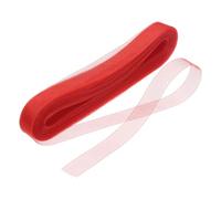 QUARKZMAN 25 Iarde Treccia Rigida 1 Pollice Rotolo Tulle Poliestere per Disossamento in Poliestere, Cucito, Abito da Sposa, Ballo, Accessori per Abiti Formali, Rosso