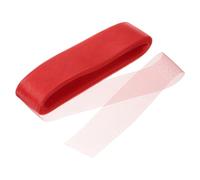 QUARKZMAN 25 Iarde Treccia Rigida 2.4 Pollici Rotolo Tulle Poliestere per Disossamento in Poliestere, Cucito, Abito da Sposa, Ballo, Accessori per Abiti Formali, Rosso