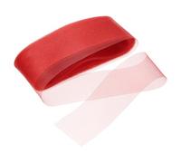 QUARKZMAN 25 Iarde Treccia Rigida 3 Pollici Rotolo Tulle Poliestere per Disossamento in Poliestere, Cucito, Abito da Sposa, Ballo, Accessori per Abiti Formali, Rosso