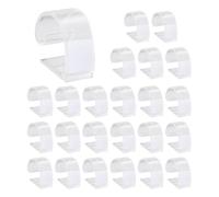 QUARKZMAN 25 Pezzi Ganci per Tovaglia, Ganci in Plastica Antivento per Tovaglia con Gancetto E Anello 60 X 45mm per Picnic Matrimonio Campeggio Tavoli da Pranzo, Trasparente