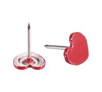 QUARKZMAN 25 Pz Puntine Decorative a Forma di Cuore Puntine da Disegno per Lavagna di Sughero, Rosse