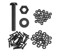 QUARKZMAN 25 Set Viti A Testa Tonda M5x30mm In Nylon PA66 Con Dado Esagonale E Rondella Piatta Phillips Per Assemblaggio Macchine Fai Da Te, Filettatura Metrica Completa, Nero