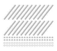 QUARKZMAN 25Pezzi Barra Filettata Completa M3 X 40mm Acciaio Inossidabile | Filettatura Destra, Con Dadi E Rondella Piatta, Per Morsetti Supporti E U-Bolt, Barra Filettata Completa